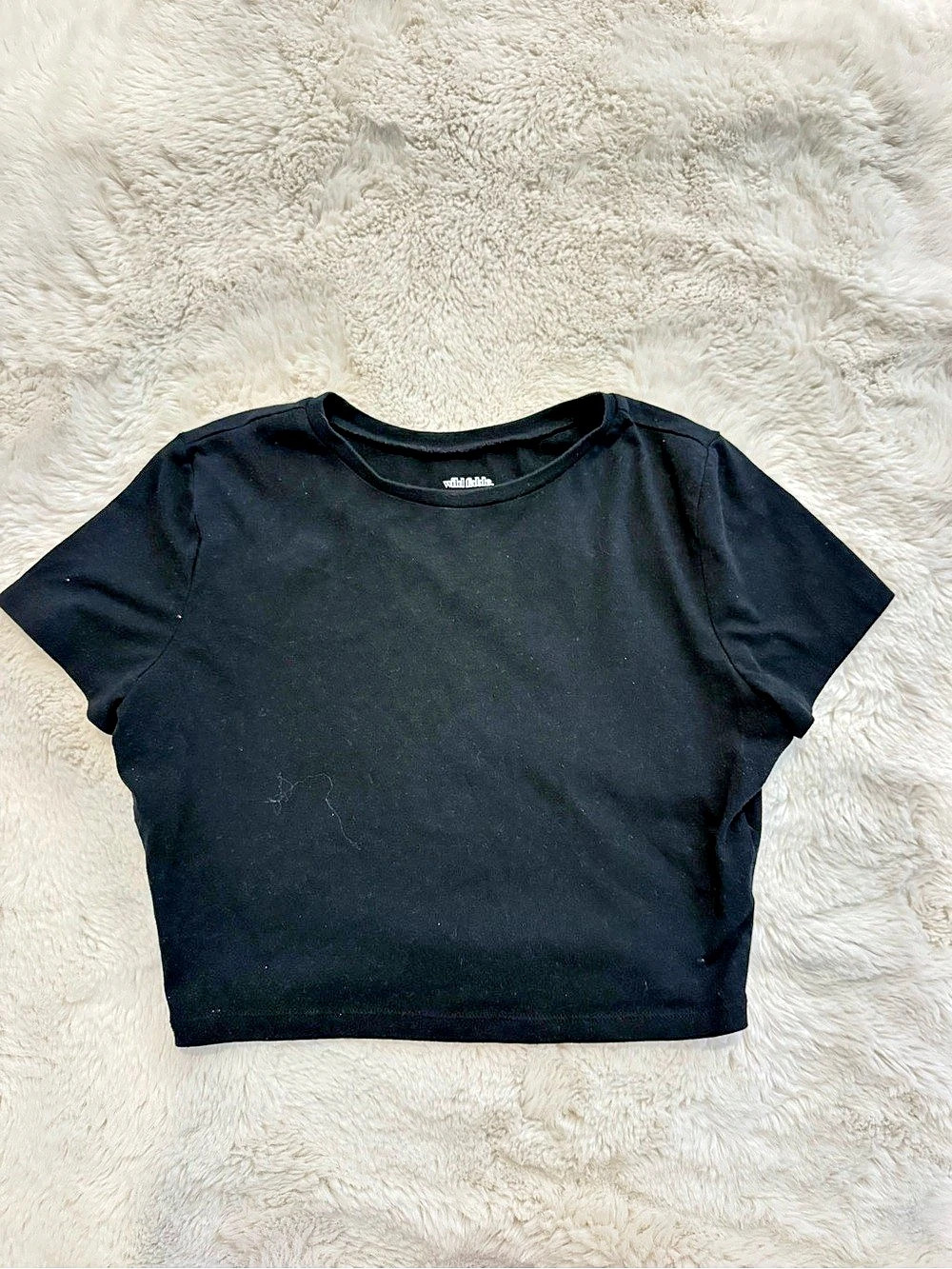 wild fable. Women's Short Sleeve Cropped T-Shirt. Black Large